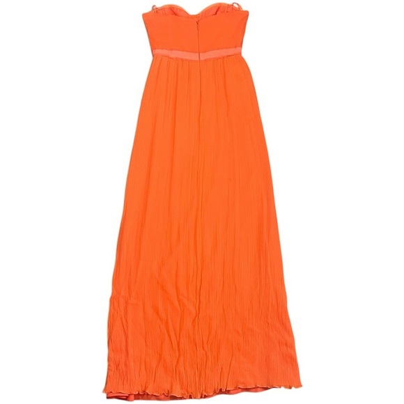 BCBGMaxazria Amber Melon Strapless Chiffon Maxi Dress sz 6 - Picture 6 of 15